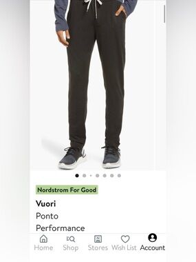 Vuori Black Ponto Knit Joggers- size Large